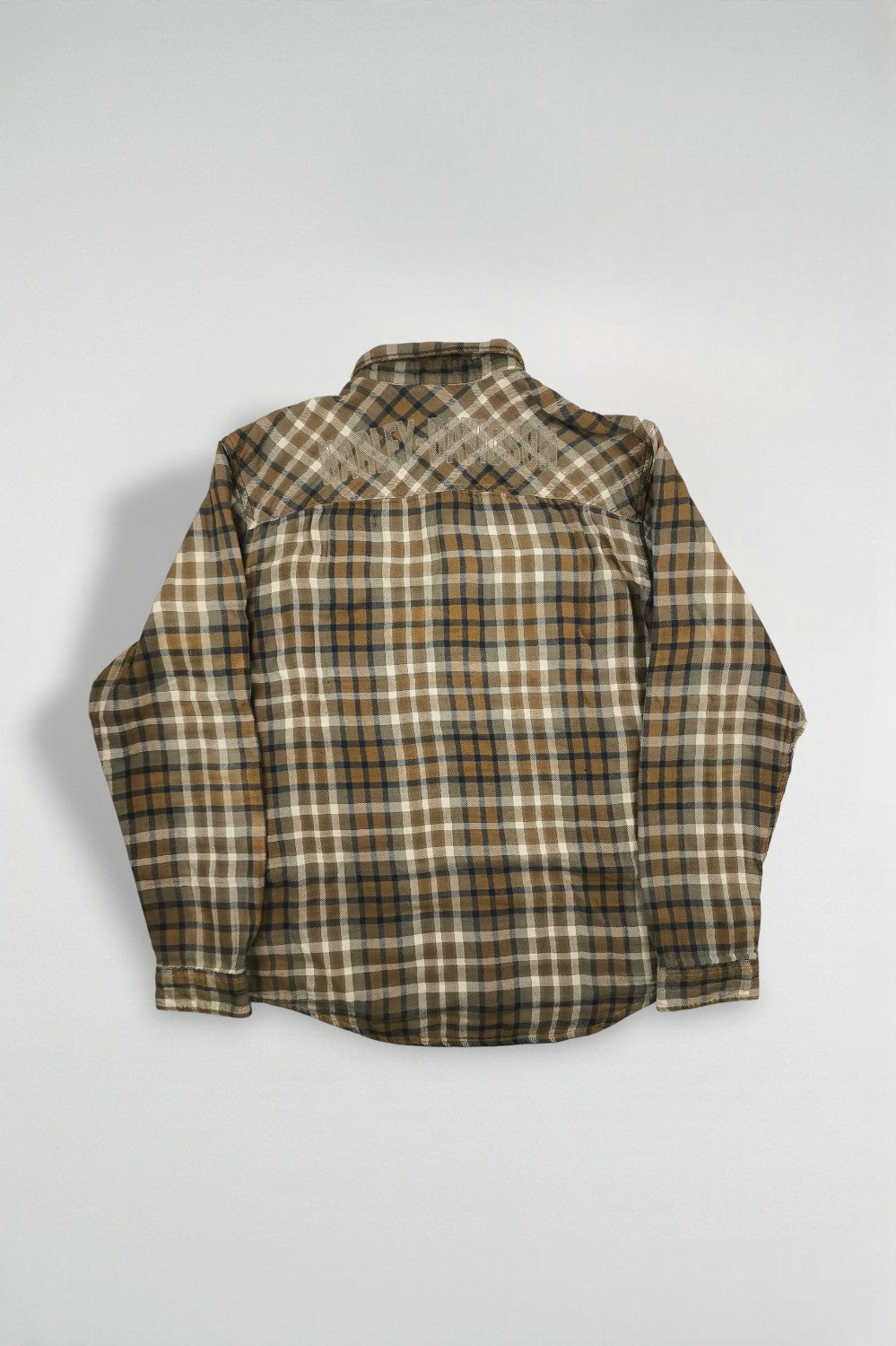 Camicia in flanella a quadri vintage Harley-Davidson marrone beige | Abbigliamento da lavoro anni 2000