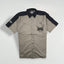 Camicia da lavoro vintage con logo Harley-Davidson beige e nera | Camicia a maniche corte con bottoni anni 2000
