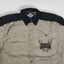 Camicia da lavoro vintage con logo Harley-Davidson beige e nera | Camicia a maniche corte con bottoni anni 2000