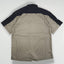 Camicia da lavoro vintage con logo Harley-Davidson beige e nera | Camicia a maniche corte con bottoni anni 2000