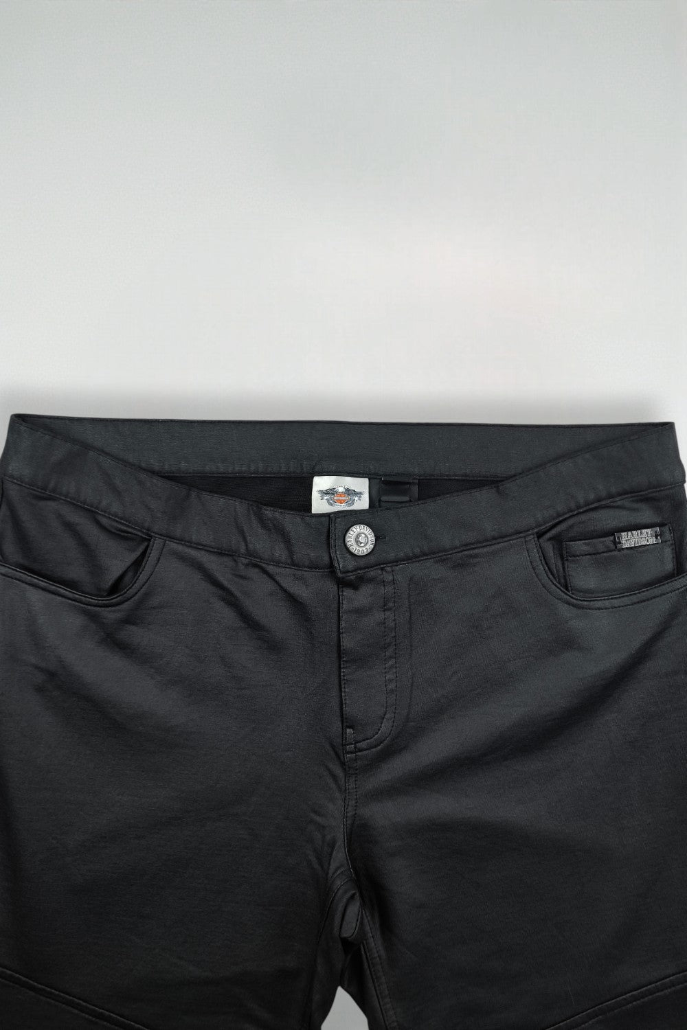 Pantaloni da motociclista vintage Harley-Davidson da donna neri | Abbigliamento da motociclista Y2K