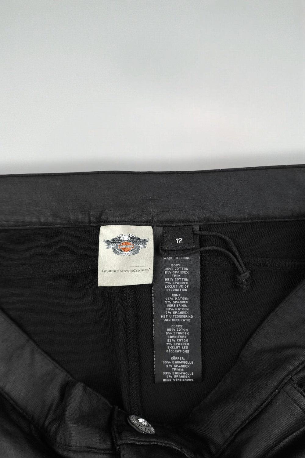 Pantaloni da motociclista vintage Harley-Davidson da donna neri | Abbigliamento da motociclista Y2K