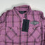 Camicia a quadri viola Harley-Davidson di seconda mano | Abbigliamento da lavoro per motociclisti Y2K