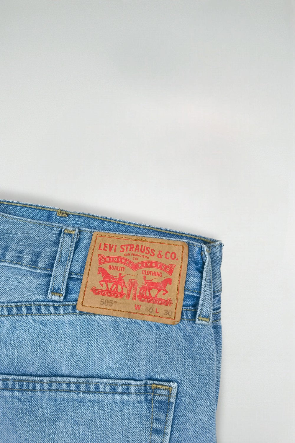 Jeans Levi's 505 a gamba dritta vintage, blu chiaro | Pantaloni in denim anni '90