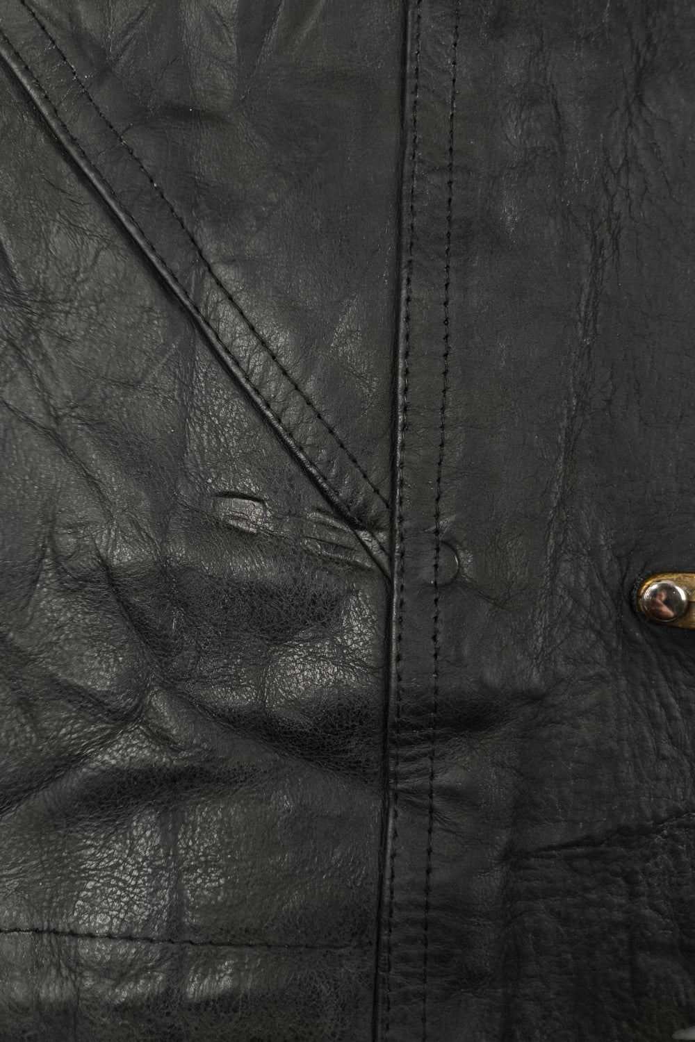 Giacca da pompiere vintage in pelle nera Minigance | Capispalla francese anni '90