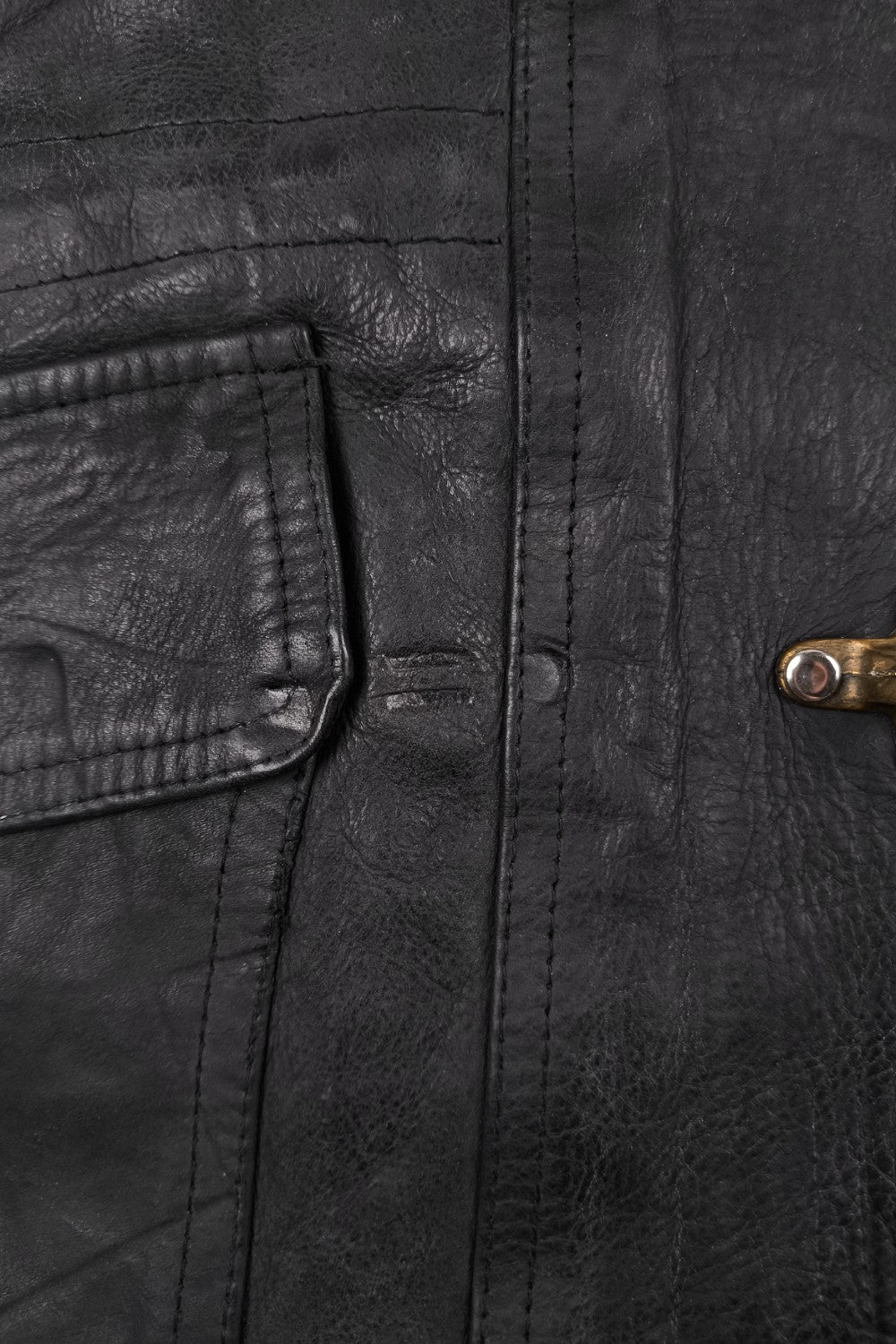 Giacca da pompiere vintage in pelle nera Minigance | Capispalla francese anni '90