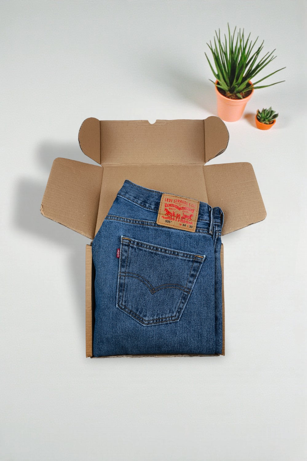 Jeans Levi's 505 a gamba dritta blu vintage | Pantaloni in denim anni 2000