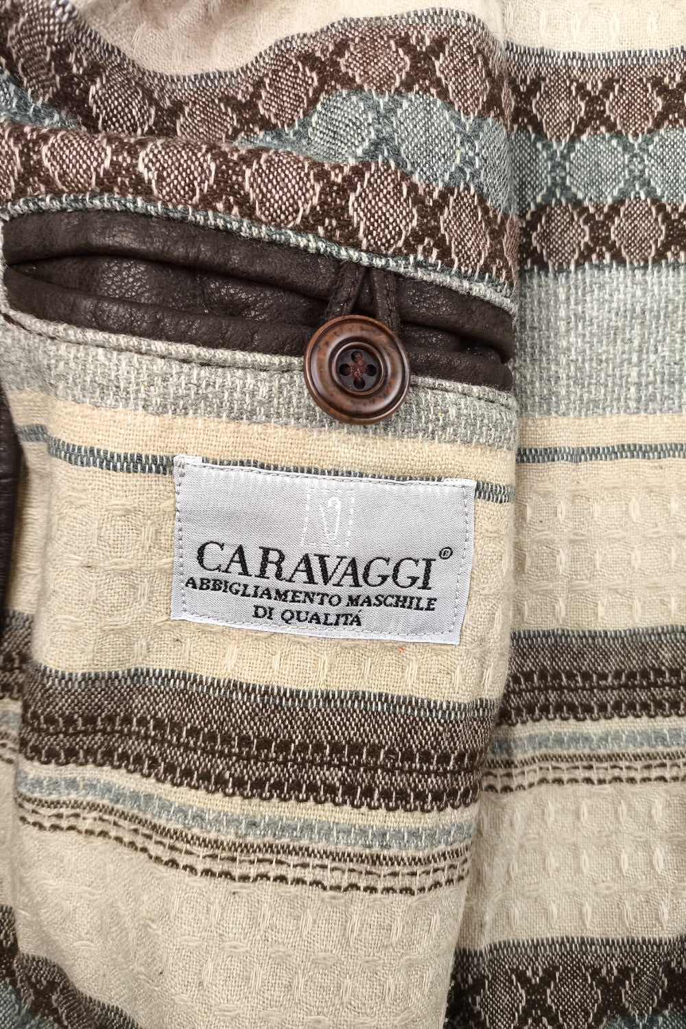 Giacca da pompiere in vera pelle vintage Caravaggi marrone | Capispalla italiani