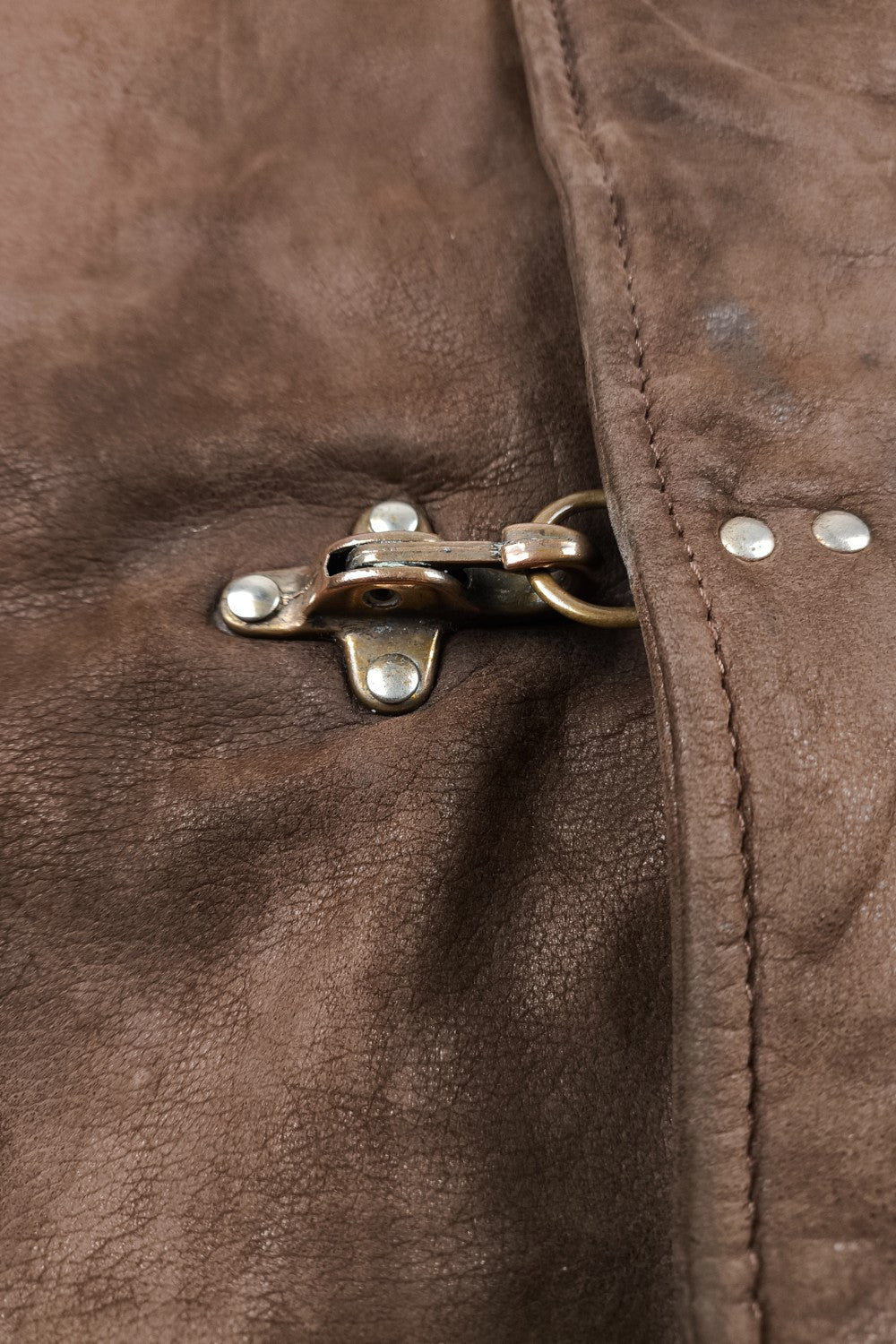 Giacca da pompiere in vera pelle vintage Caravaggi marrone | Capispalla italiani