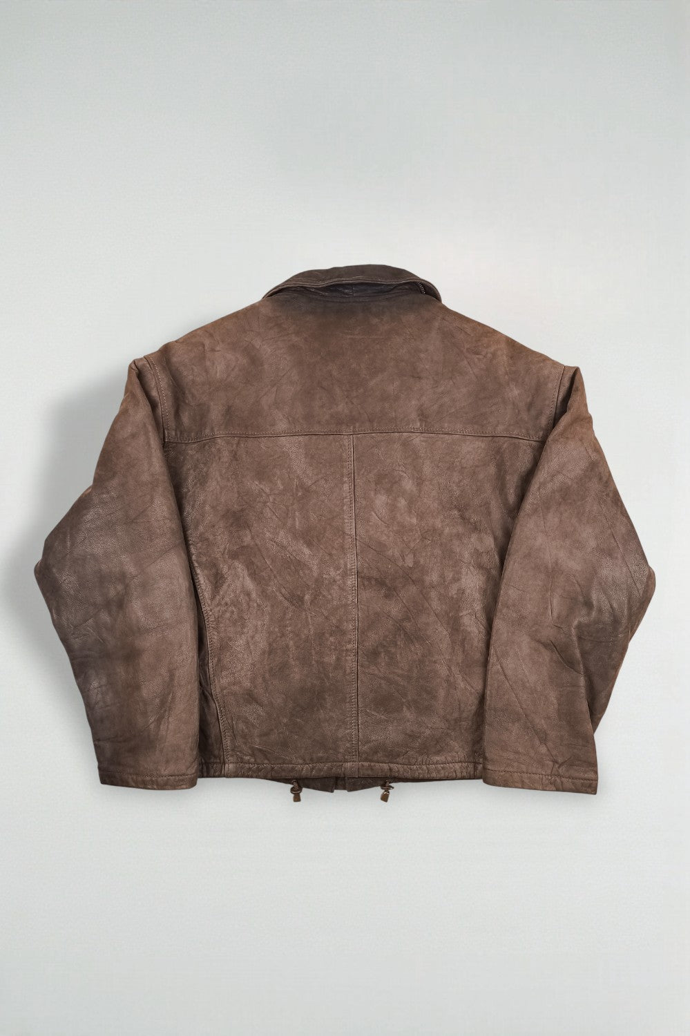 Giacca da pompiere in vera pelle vintage Caravaggi marrone | Capispalla italiani