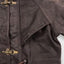 Giacca da pompiere vintage in vera pelle con cappuccio, marrone scuro | Capispalla utility anni '90