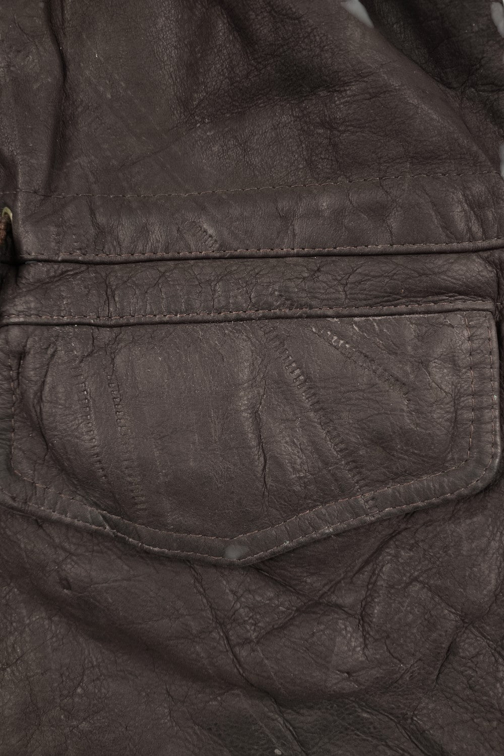 Giacca da pompiere vintage in vera pelle con cappuccio, marrone scuro | Capispalla utility anni '90