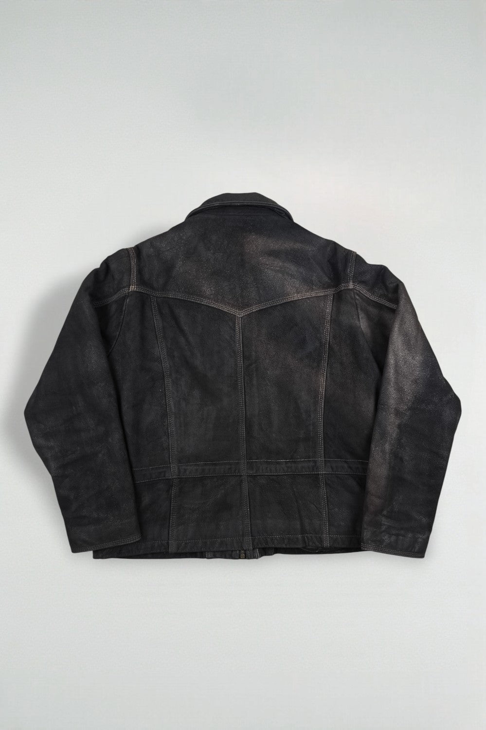Giacca da pompiere in pelle vintage Pôle Nord marrone scuro | Capispalla francese anni '90