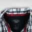 Camicia a maniche corte vintage Harley-Davidson a quadri, nera e bianca | Abbigliamento da lavoro per motociclisti Y2K