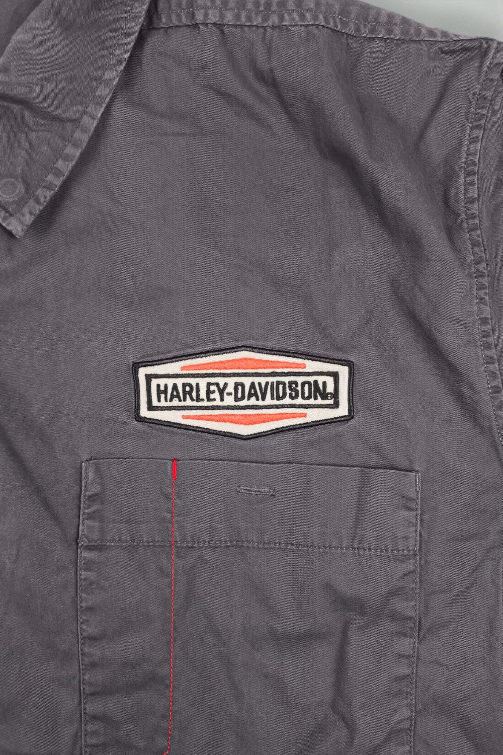 Camicia da lavoro vintage Harley-Davidson HDMC Loud &amp; Proud grigia | Abbigliamento da motociclista anni 2000