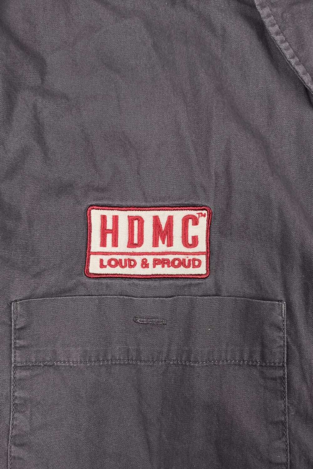 Camicia da lavoro vintage Harley-Davidson HDMC Loud &amp; Proud grigia | Abbigliamento da motociclista anni 2000