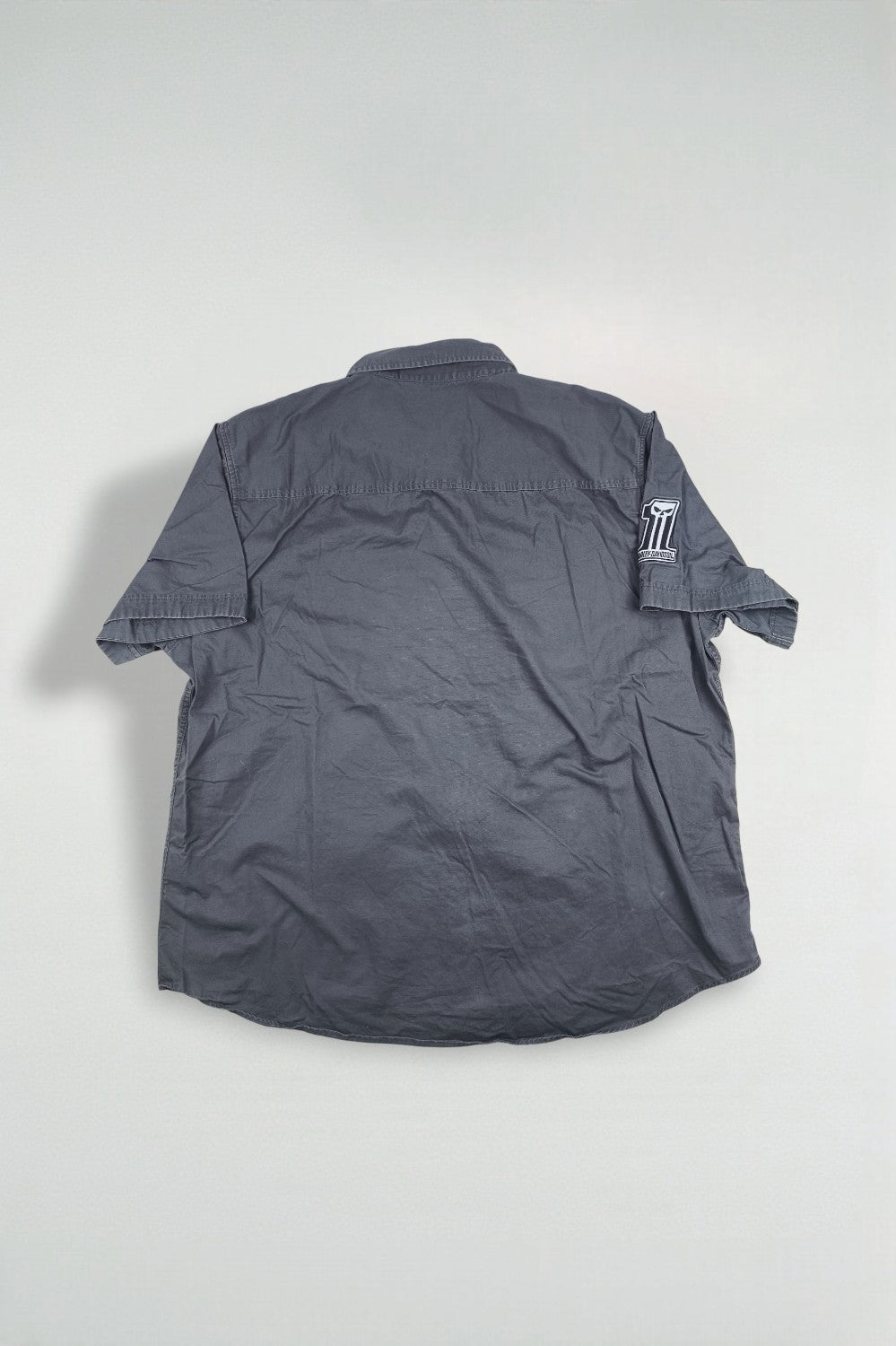 Camicia da lavoro vintage Harley-Davidson HDMC Loud &amp; Proud grigia | Abbigliamento da motociclista anni 2000