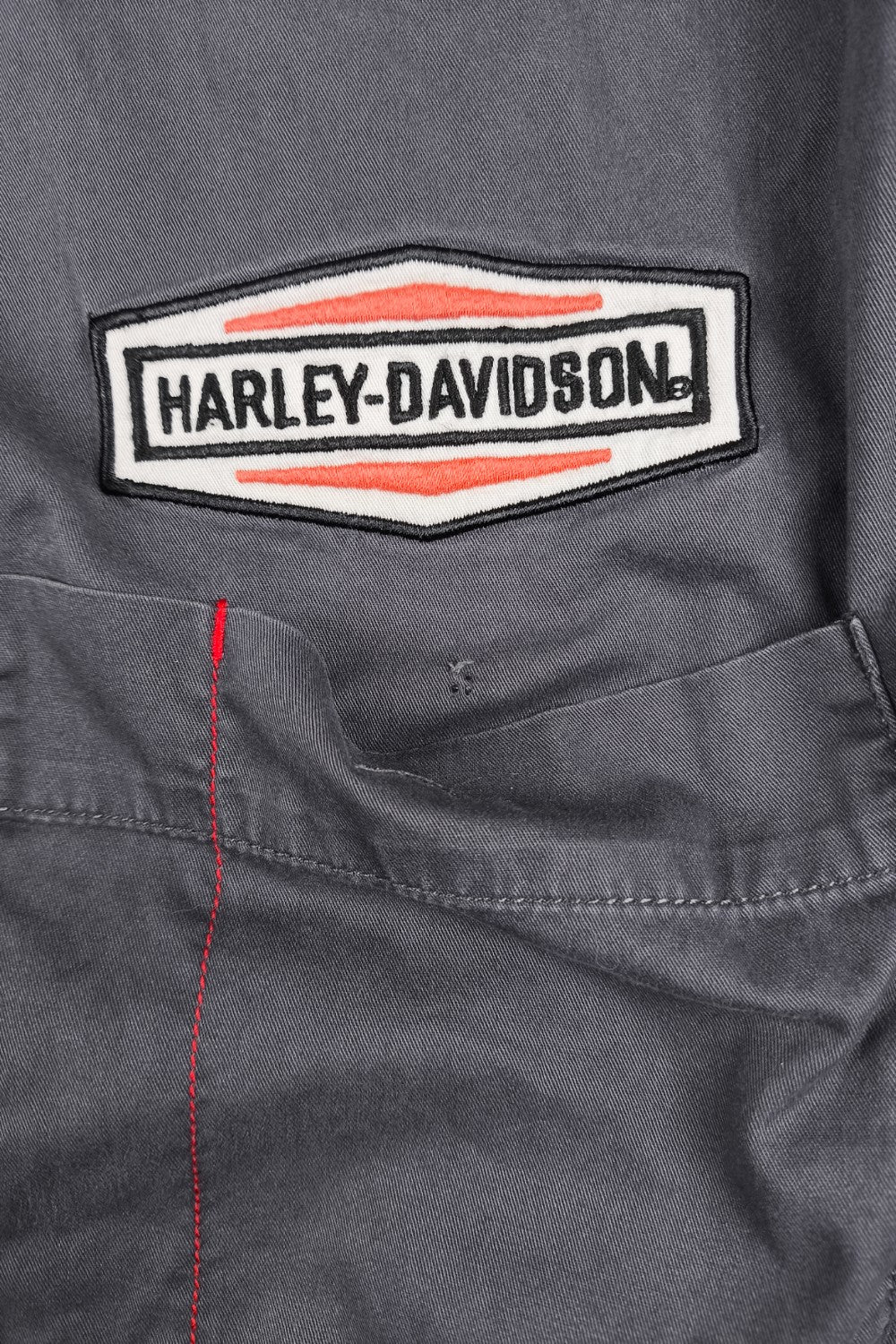 Camicia da lavoro vintage Harley-Davidson HDMC Loud &amp; Proud grigia | Abbigliamento da motociclista anni 2000