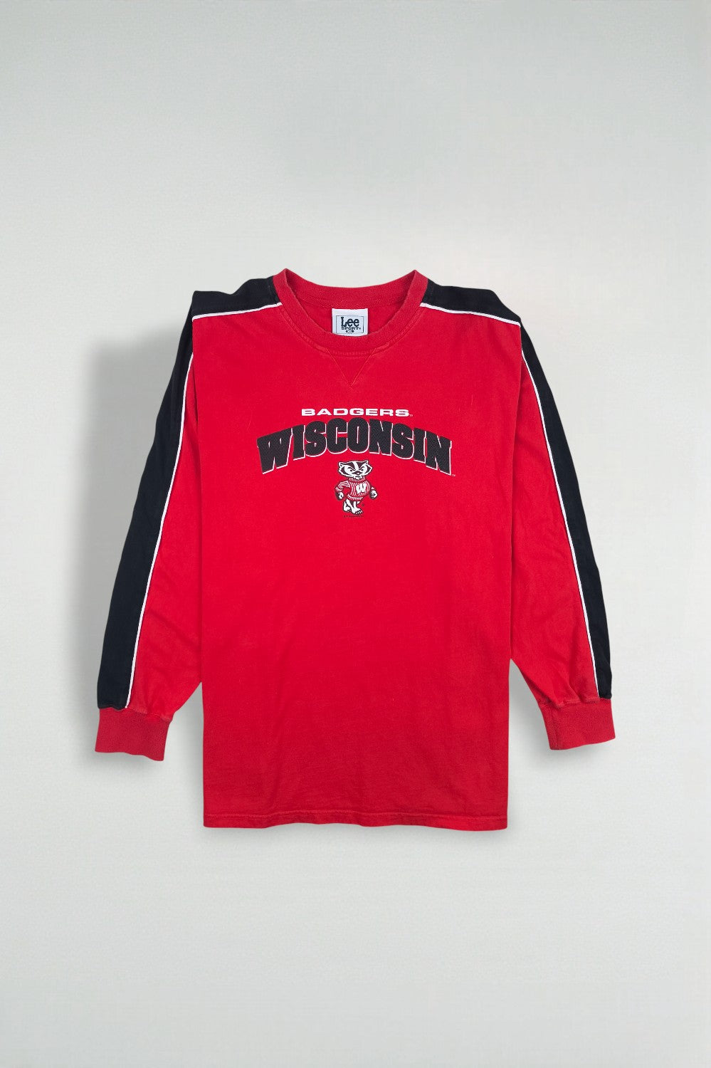 Maglia a maniche lunghe vintage Lee Sport Wisconsin Badgers rossa | Abbigliamento NCAA anni 2000