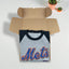 Maglietta da baseball vintage New York Mets Wright #5 Raglan grigia/nera | Abbigliamento MLB anni 2000