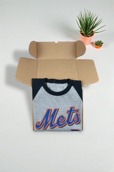 Maglietta da baseball vintage New York Mets Wright #5 Raglan grigia/nera | Abbigliamento MLB anni 2000