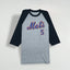 Maglietta da baseball vintage New York Mets Wright #5 Raglan grigia/nera | Abbigliamento MLB anni 2000
