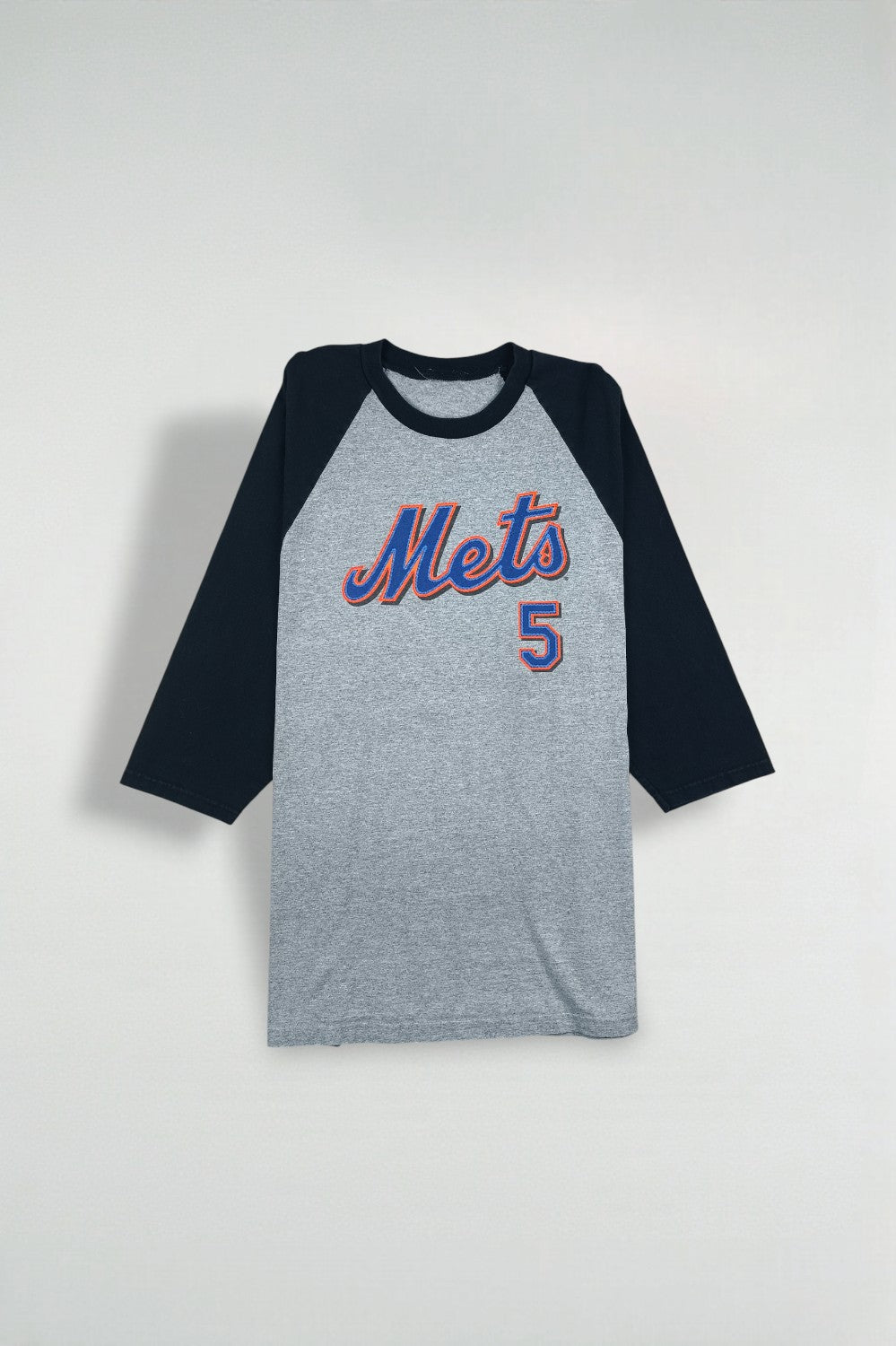 Maglietta da baseball vintage New York Mets Wright #5 Raglan grigia/nera | Abbigliamento MLB anni 2000