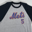 Maglietta da baseball vintage New York Mets Wright #5 Raglan grigia/nera | Abbigliamento MLB anni 2000
