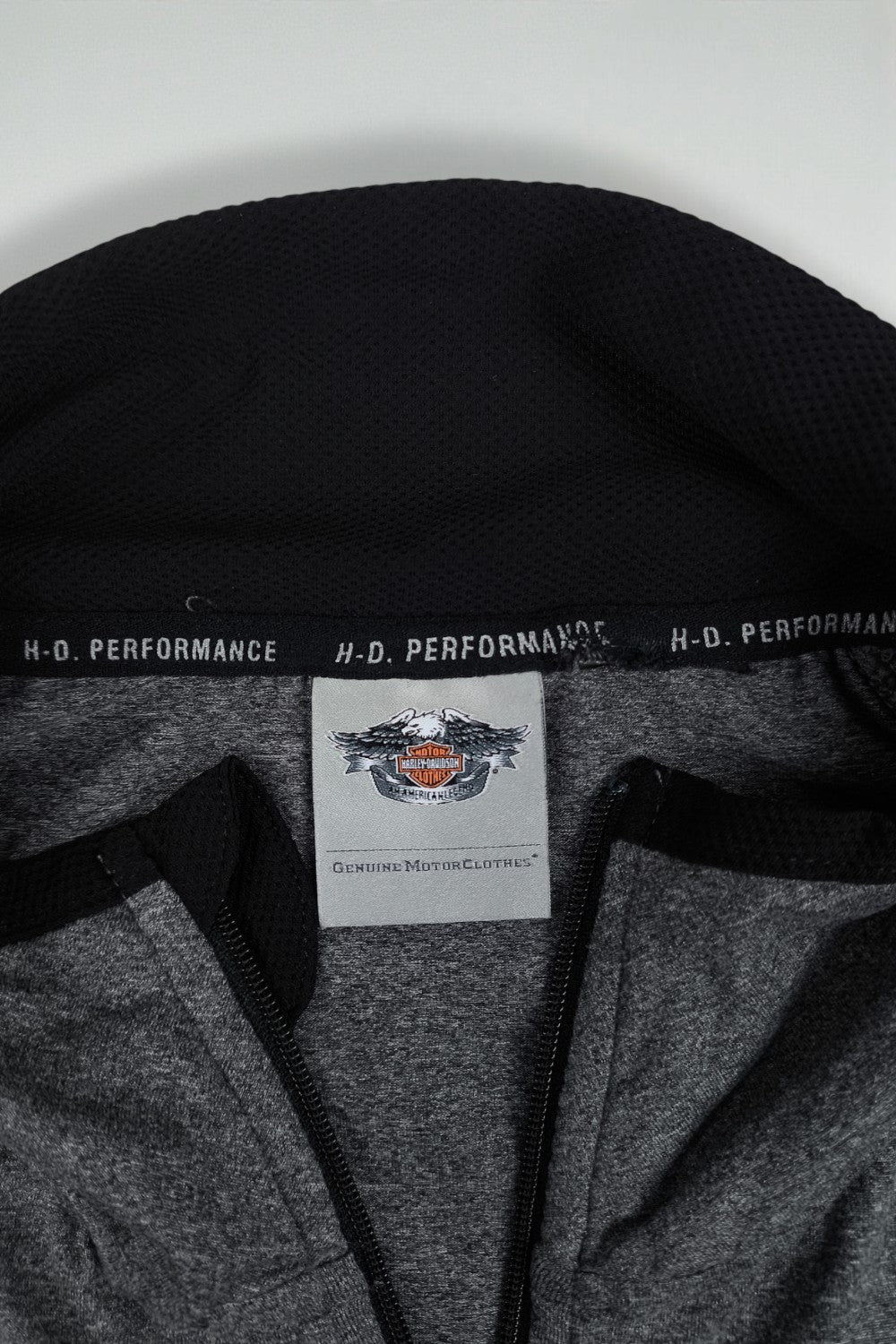 Giacca con cerniera Harley-Davidson HD Performance da donna di seconda mano, grigia/nera | Modern Activewear