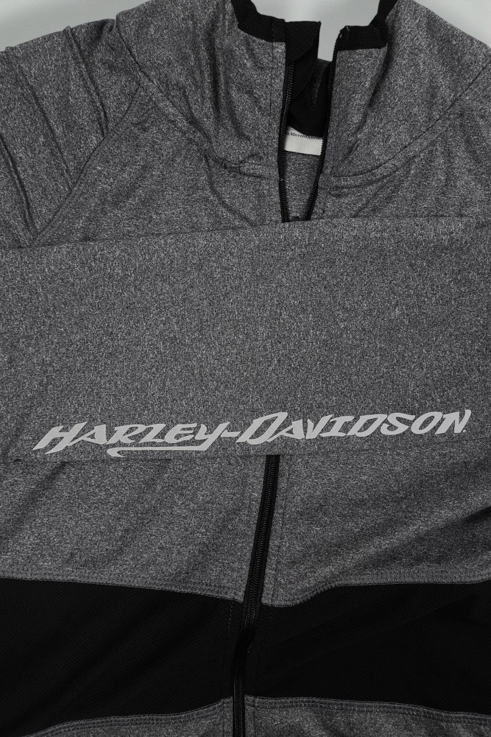 Giacca con cerniera Harley-Davidson HD Performance da donna di seconda mano, grigia/nera | Modern Activewear