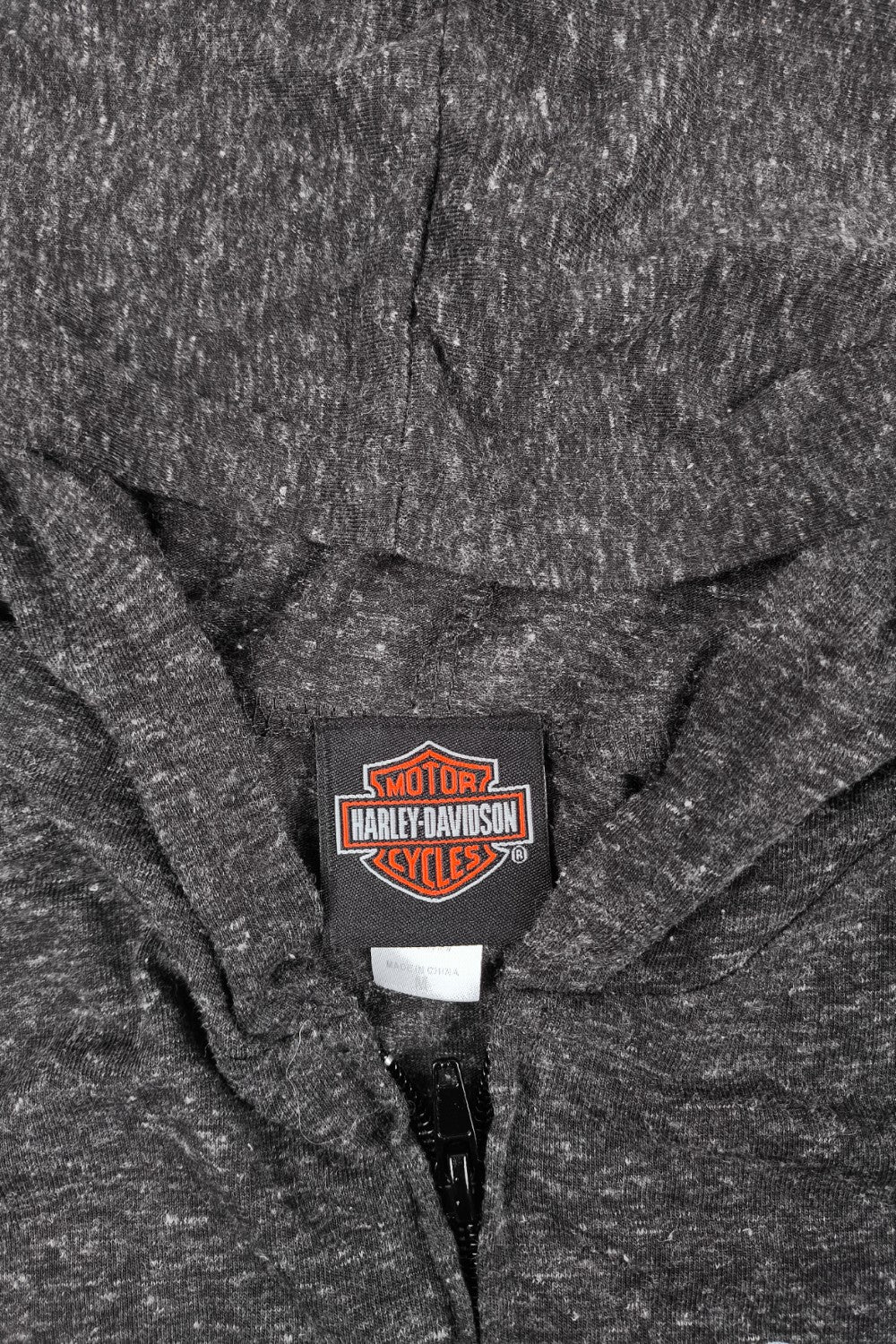 Felpa con cappuccio e zip grafica Harley-Davidson vintage grigio scuro | Felpa da motociclista Y2K