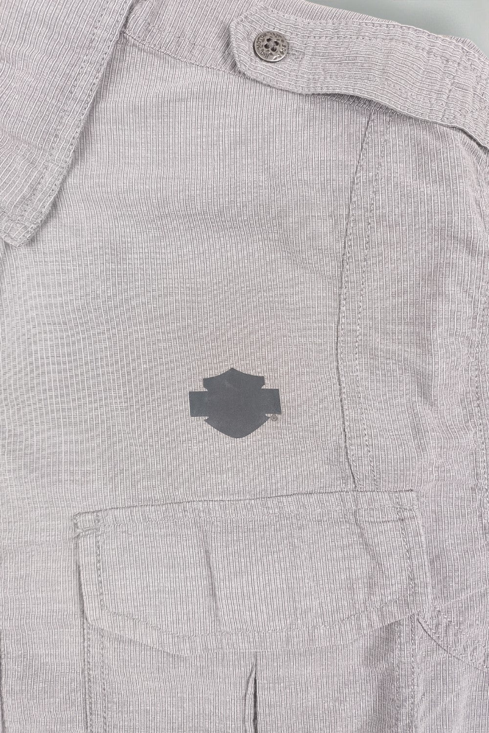 Camicia a maniche corte vintage Harley-Davidson grigia | Abbigliamento da lavoro Y2K