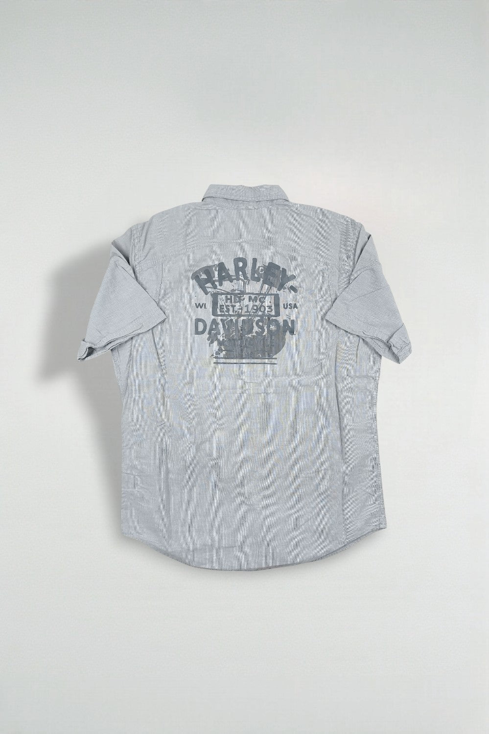 Camicia a maniche corte vintage Harley-Davidson grigia | Abbigliamento da lavoro Y2K