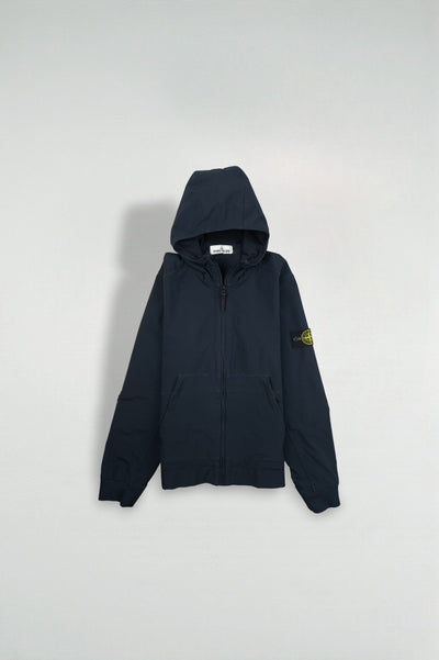 Giacca con cappuccio Stone Island Soft Shell di seconda mano, colore blu navy | Capispalla tecnici