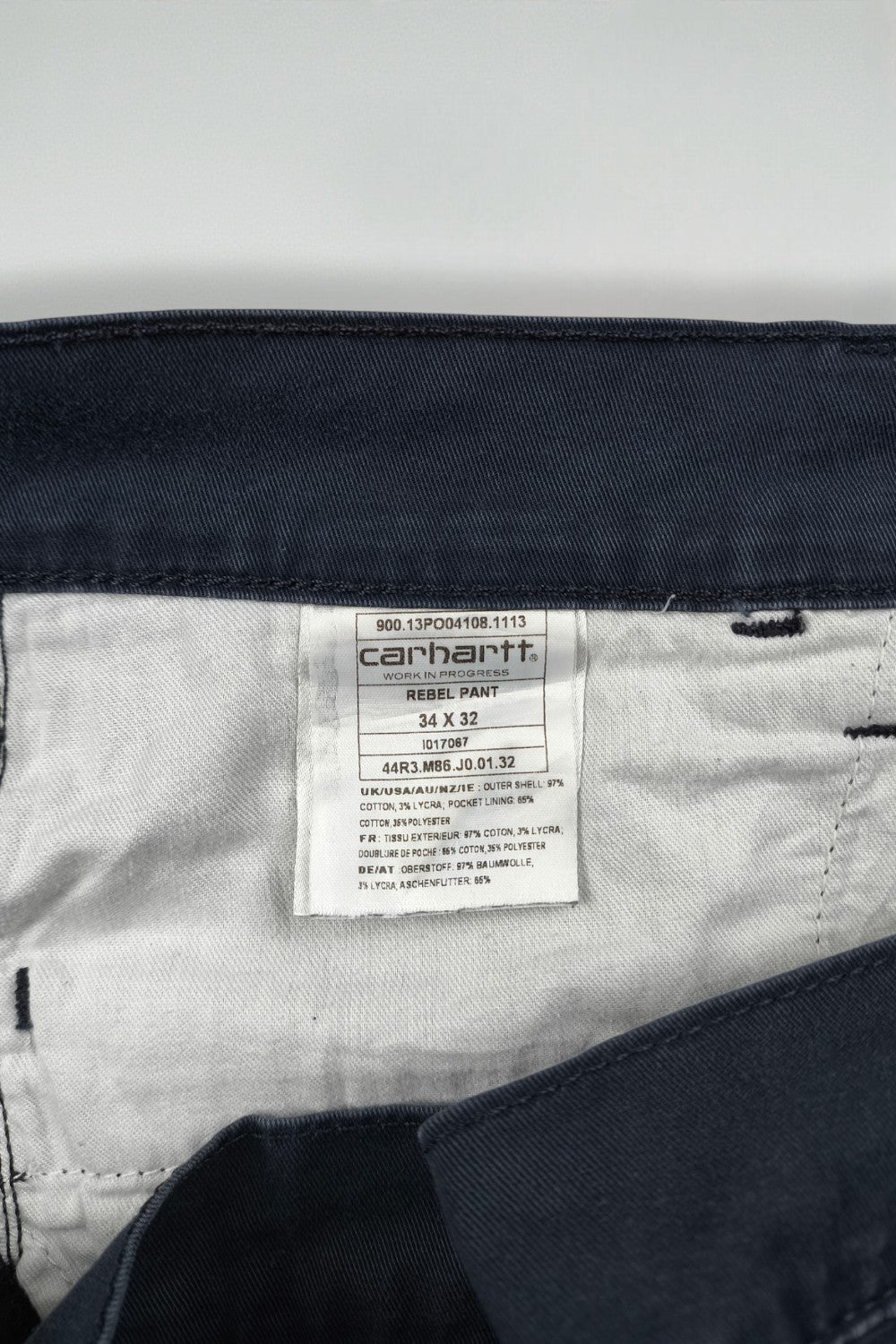 Pantaloni vintage Carhartt WIP Rebel blu scuro | Pantaloni da lavoro slim dritti