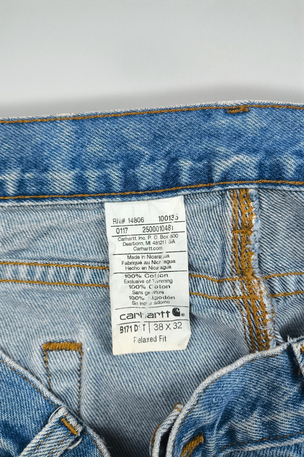 Jeans da lavoro Carhartt B17 Relaxed Fit Vintage Blu | Denim Utility anni 2000