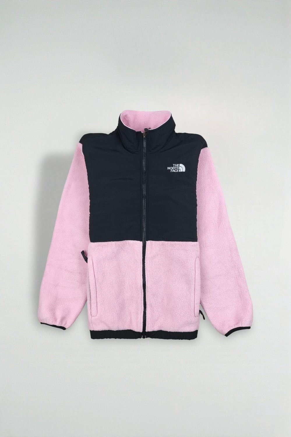 Giacca in pile Polartec Denali The North Face Vintage per ragazze, rosa e nera | Abbigliamento outdoor Y2K