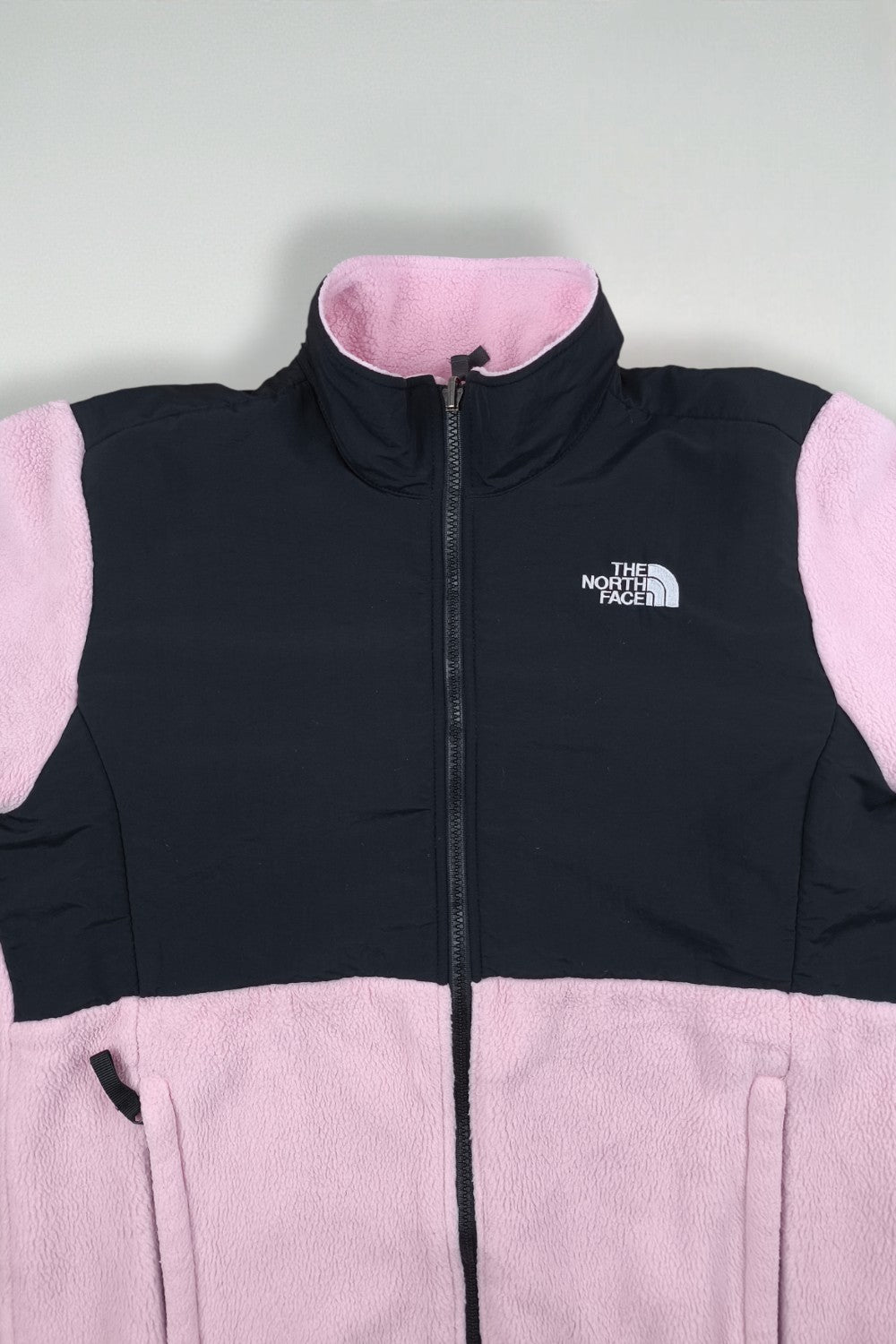 Giacca in pile Polartec Denali The North Face Vintage per ragazze, rosa e nera | Abbigliamento outdoor Y2K