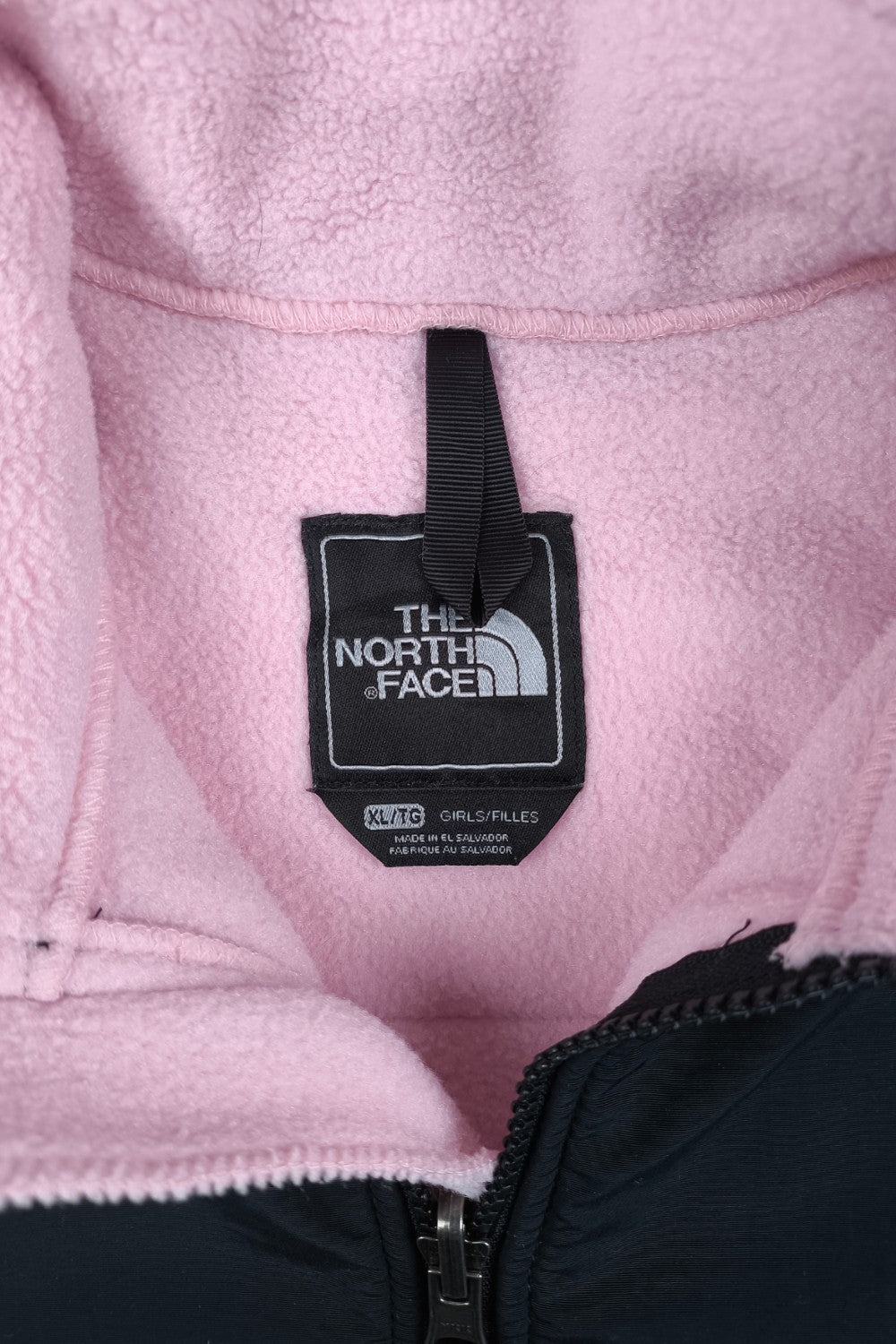 Giacca in pile Polartec Denali The North Face Vintage per ragazze, rosa e nera | Abbigliamento outdoor Y2K