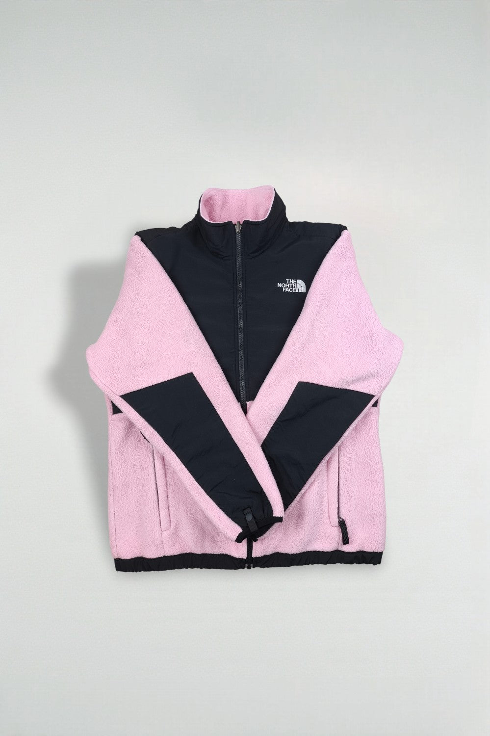 Giacca in pile Polartec Denali The North Face Vintage per ragazze, rosa e nera | Abbigliamento outdoor Y2K