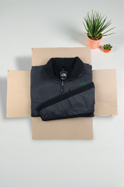 Giacca vintage in pile The North Face Polartec Full Zip Denali nera/grigia | Abbigliamento outdoor anni 2000