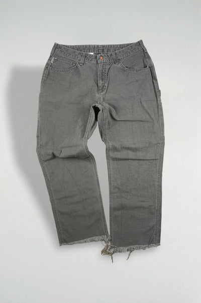 Vintage Carhartt Work Pants Grey/Green | 2000s Utility Bottoms