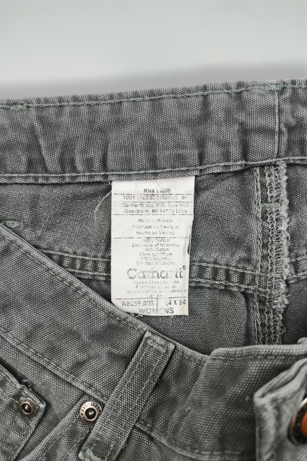 Pantaloni da lavoro Carhartt vintage grigi/verdi | Pantaloni utility anni 2000