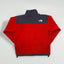 Giacca in pile vintage The North Face rossa/grigio scuro | Giacca da esterno con cerniera completa per ragazzi