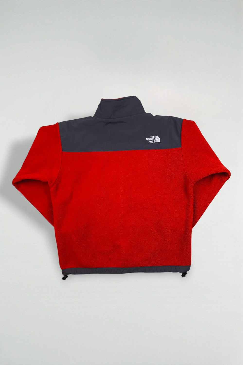 Giacca in pile vintage The North Face rossa/grigio scuro | Giacca da esterno con cerniera completa per ragazzi