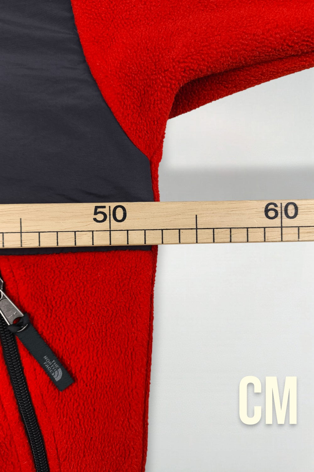 Giacca in pile vintage The North Face rossa/grigio scuro | Giacca da esterno con cerniera completa per ragazzi