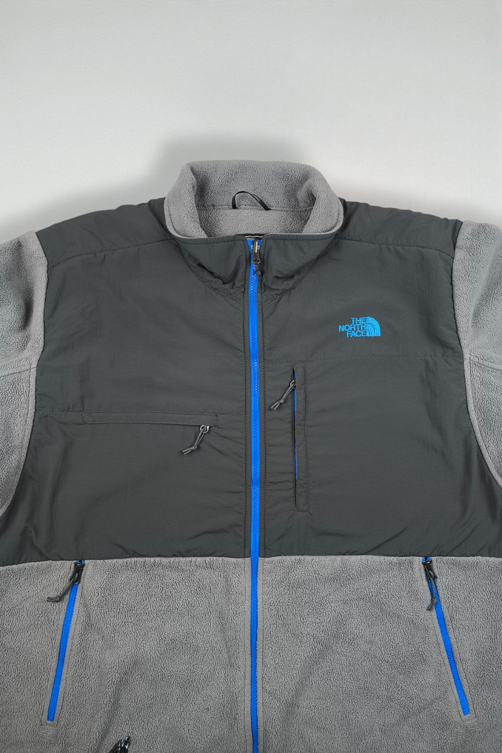 Giacca in pile Polartec The North Face vintage grigio/nero | Strato esterno XXL da uomo