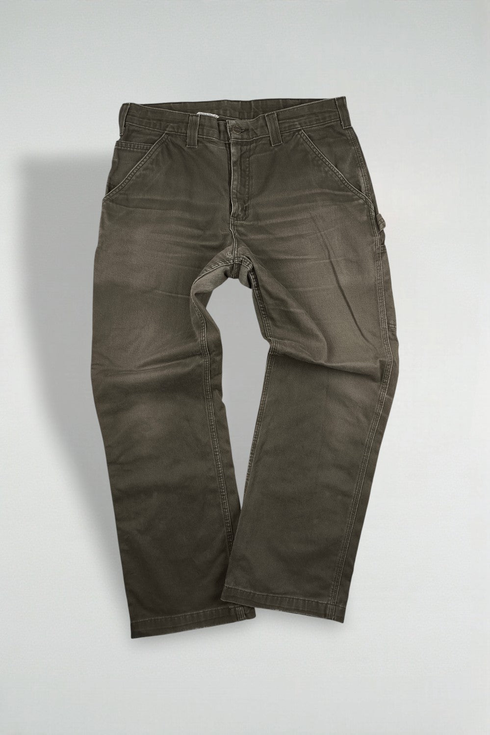 Vintage Carhartt B324 DFE Work Pants Olive Green | 2000s Utility Carpenter Trousers
