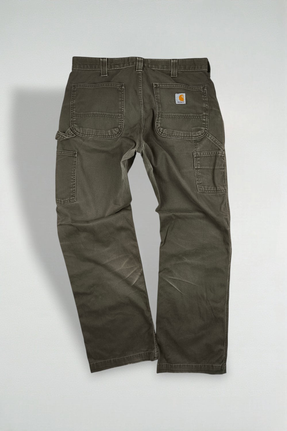 Vintage Carhartt B324 DFE Work Pants Olive Green | 2000s Utility Carpenter Trousers