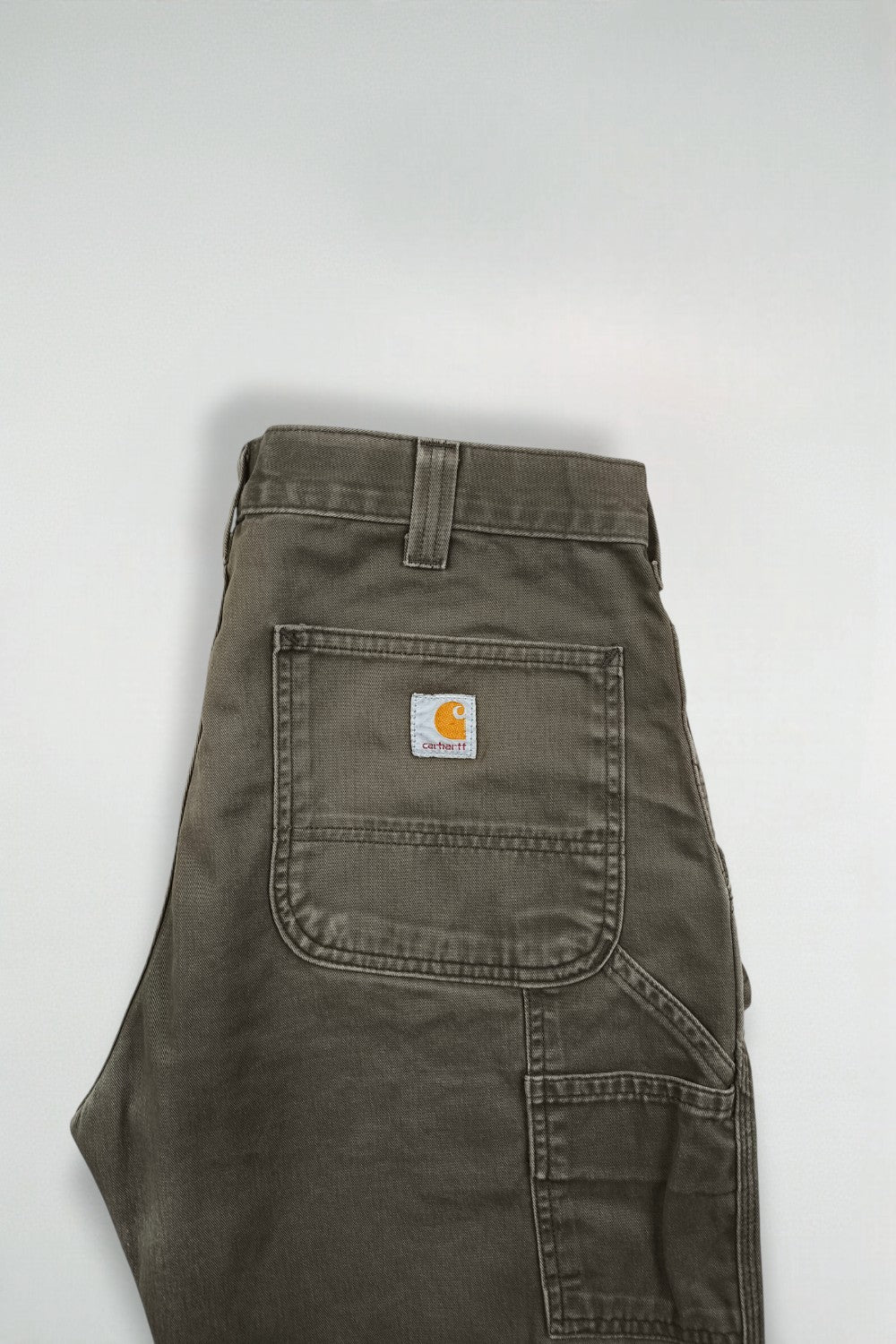 Vintage Carhartt B324 DFE Work Pants Olive Green | 2000s Utility Carpenter Trousers